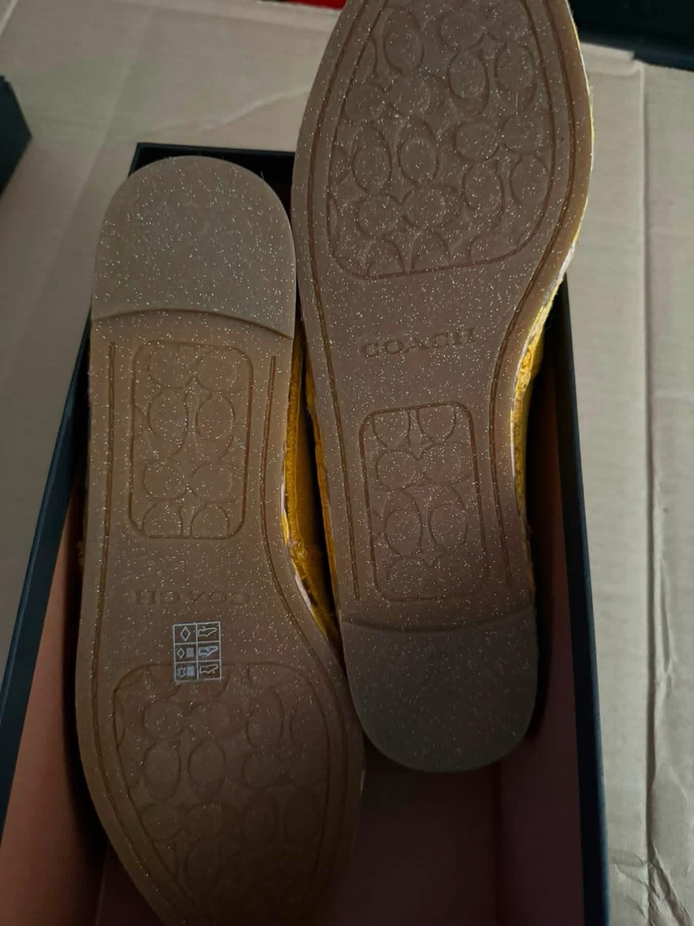 Coach Women's Mustard Yellow Canvas Tassel Loafers - Picture 7 of 9